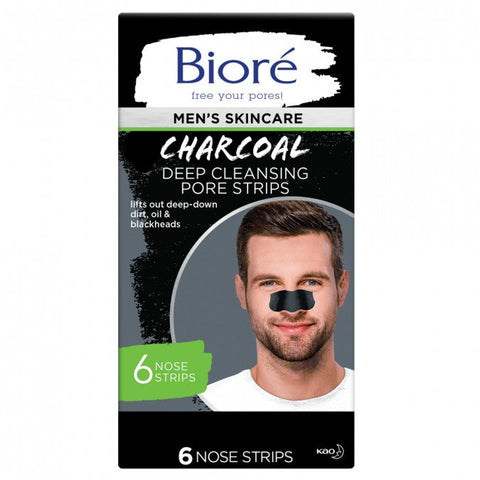 Biore Mens Charcoal Pore Strips 6 Pack