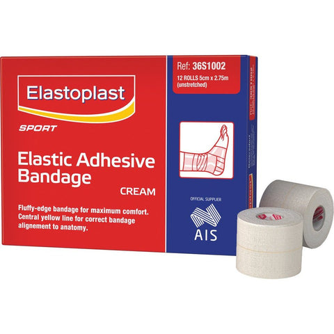 ELASTOPLAST SPORT ELASTIC ADHESIVE BANDAGE 7.5CM X 2.75M 12PK