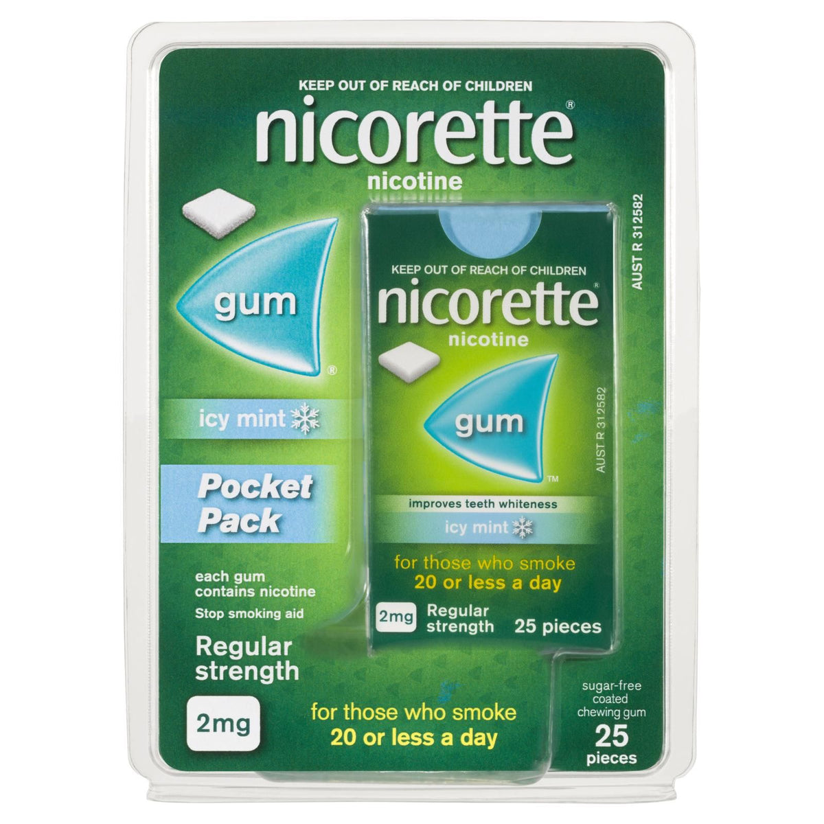 NICORETTE GUM 2MG ICY MINT 25PK