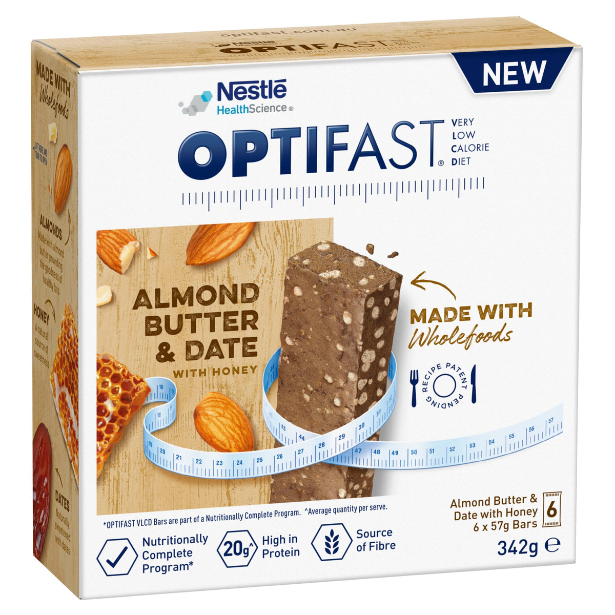 OPTIFAST ALMOND BAR 57G 6PK