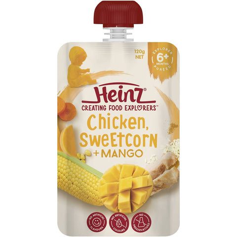 Heinz Chicken Sweetcorn & Mango Pouch 120g 6m+