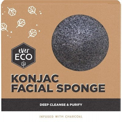 EVER ECO Konjac Facial Sponge Charcoal 1