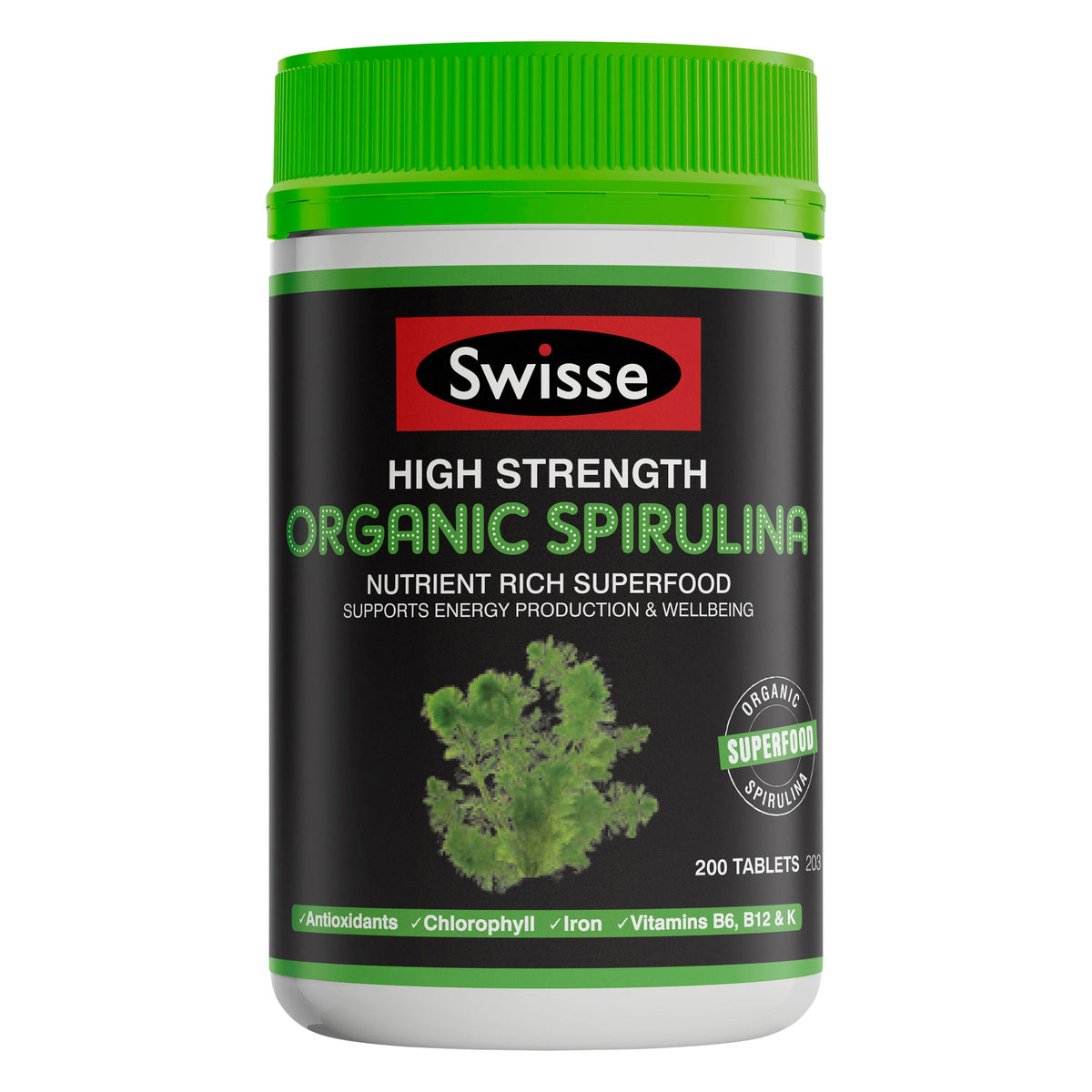 Swisse Ultiboost High Strength Org Spirulina 200 Tablets