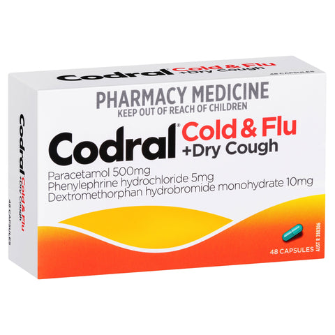 CODRAL COLD & FLU + DRY COUGH 48 CAPSULES