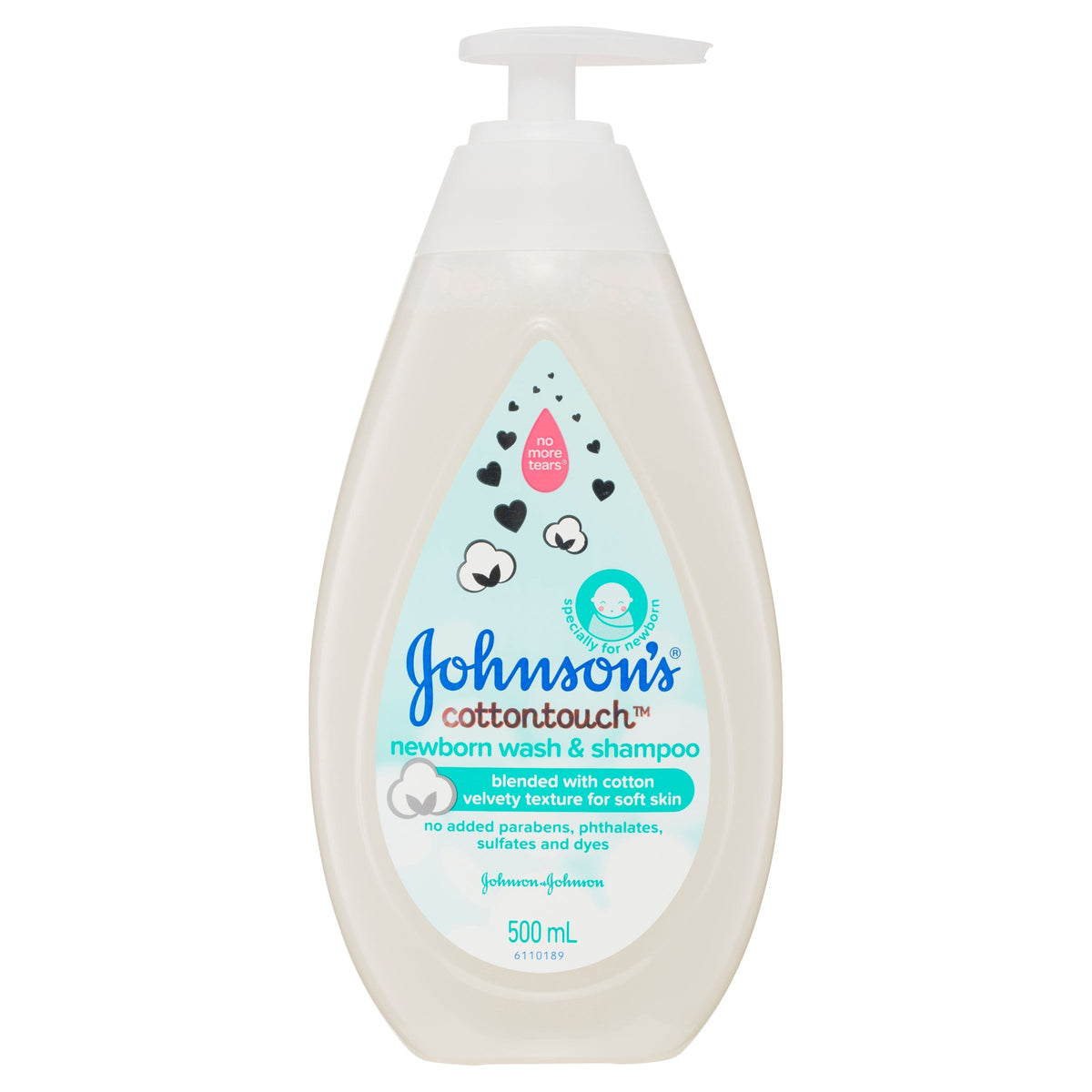 Johnson's Cotton Touch Newborn Wash & Shampoo 500ml