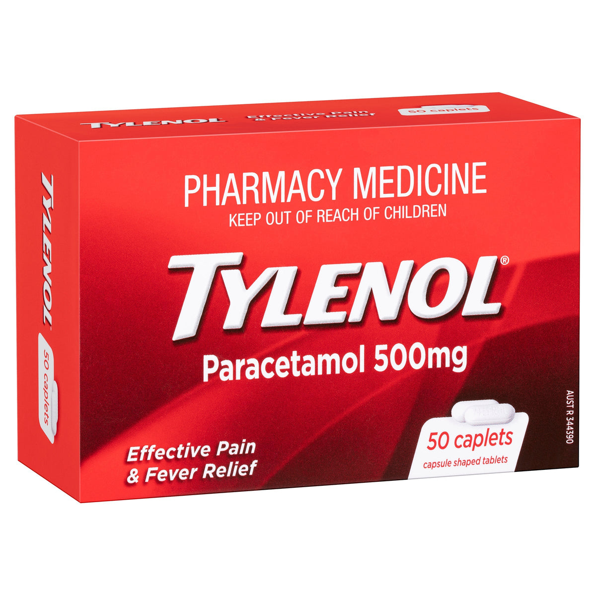 TYLENOL PARACETAMOL 500MG 50 CAPLETS