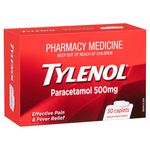 TYLENOL PARACETAMOL 500MG 50 CAPLETS