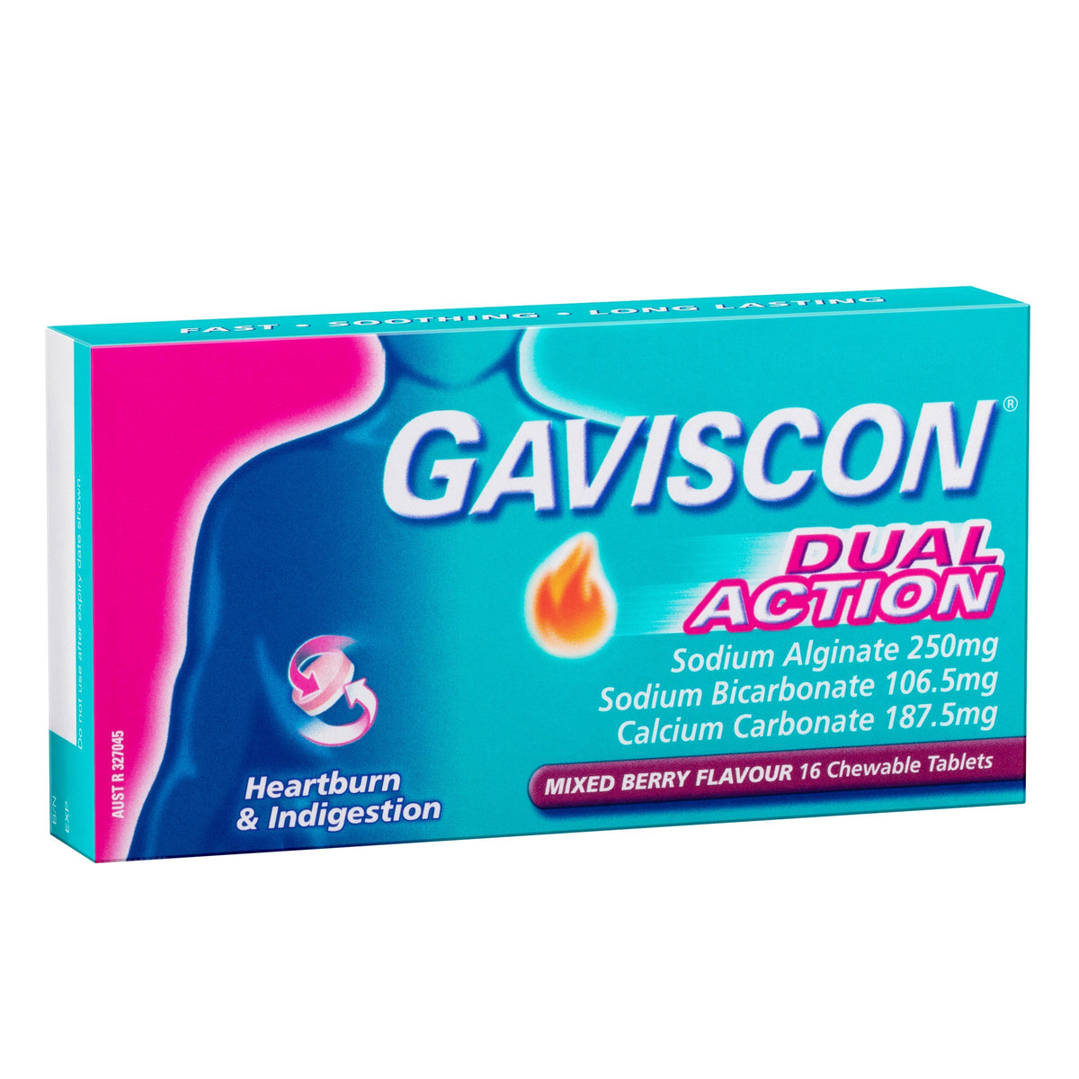 Gaviscon Dual Action Heartburn and Indigestion Relief Mixed Berry 16PK