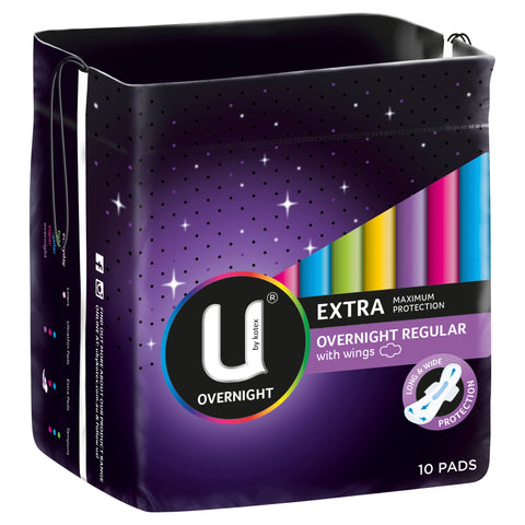 U by Kotex Pads Maxi Overnight 10 Pack