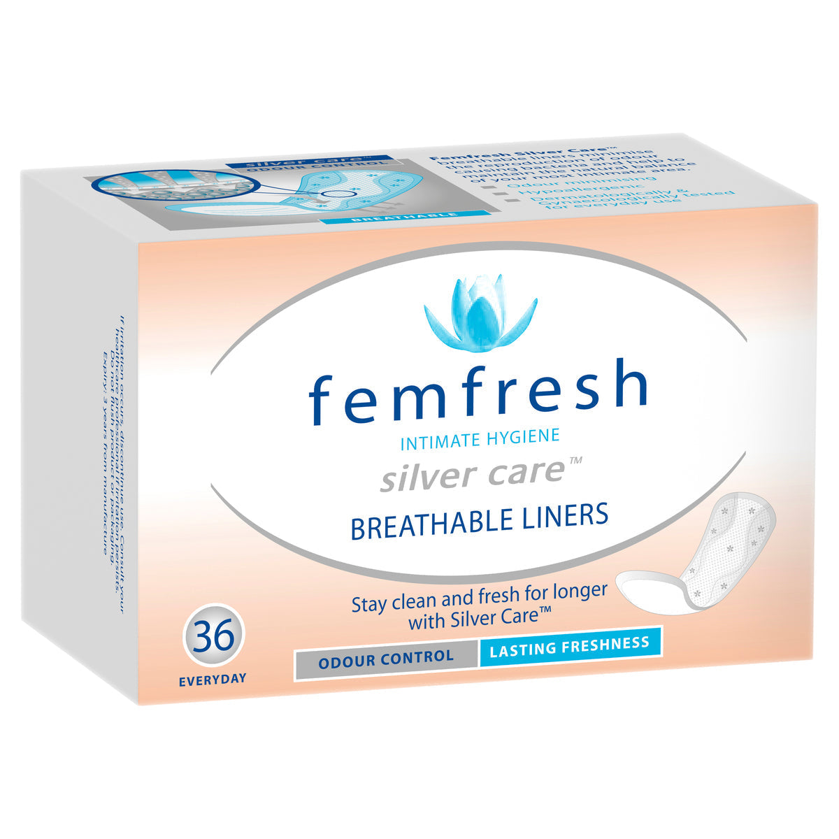 Femfresh Silvercare Panty Liners Breathable 36 Pack