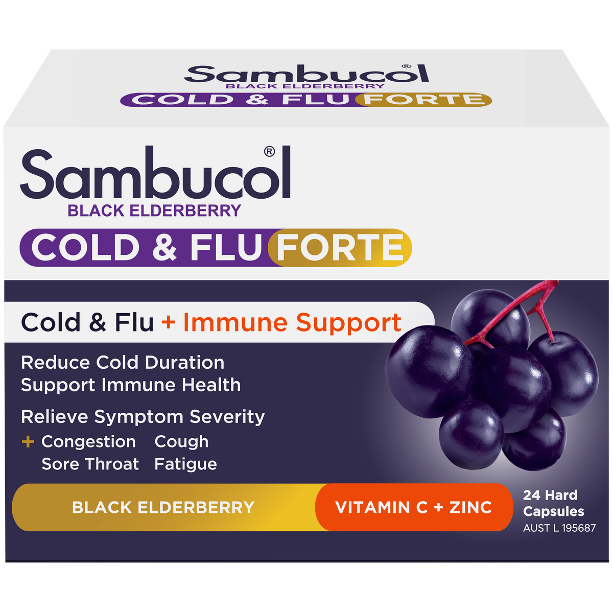 Sambucol Cold And Flu Forte 24 Capsules