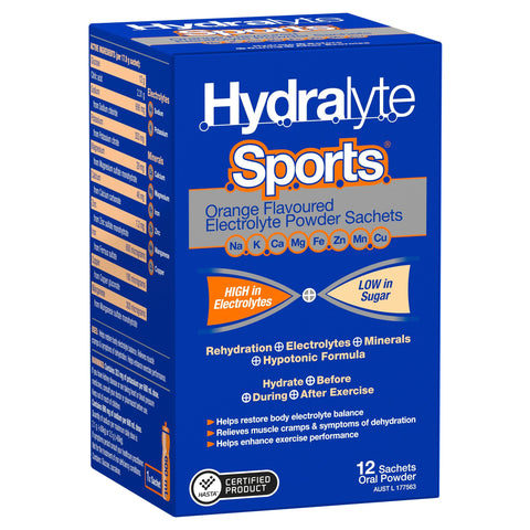 Hydralyte Sports Orange 12 Sachet