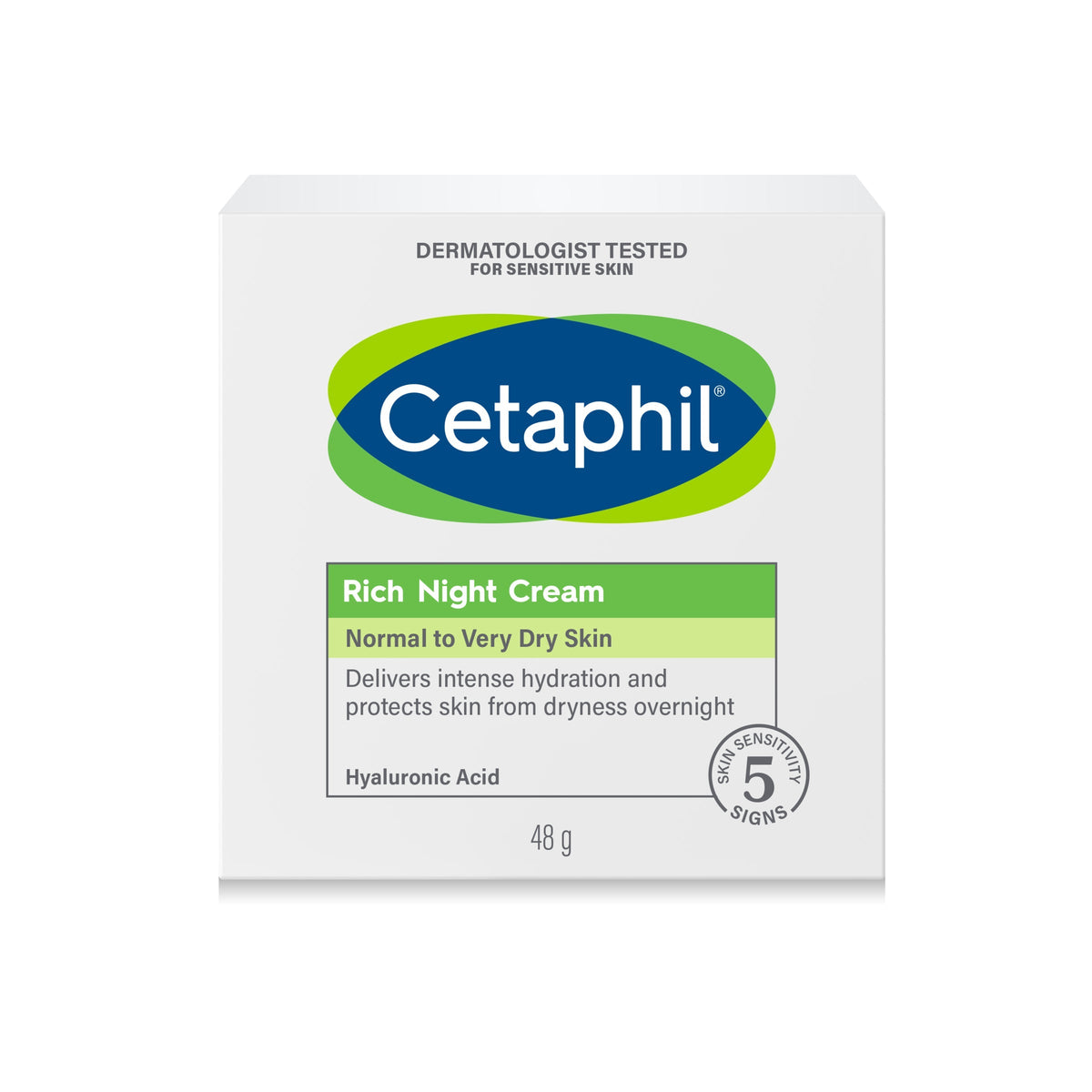 Cetaphil Face Rich Hydrating Night Cream with Hyaluronic Acid 48g