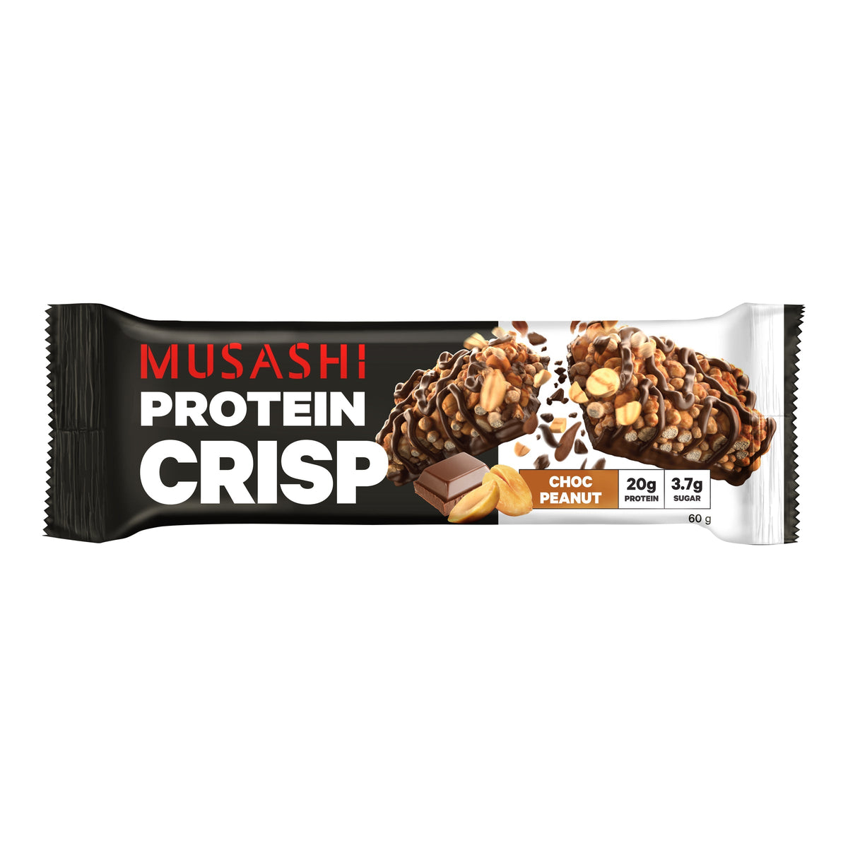 Musashi Protein Crisp Bar Choc Peanut 60g 12PACK