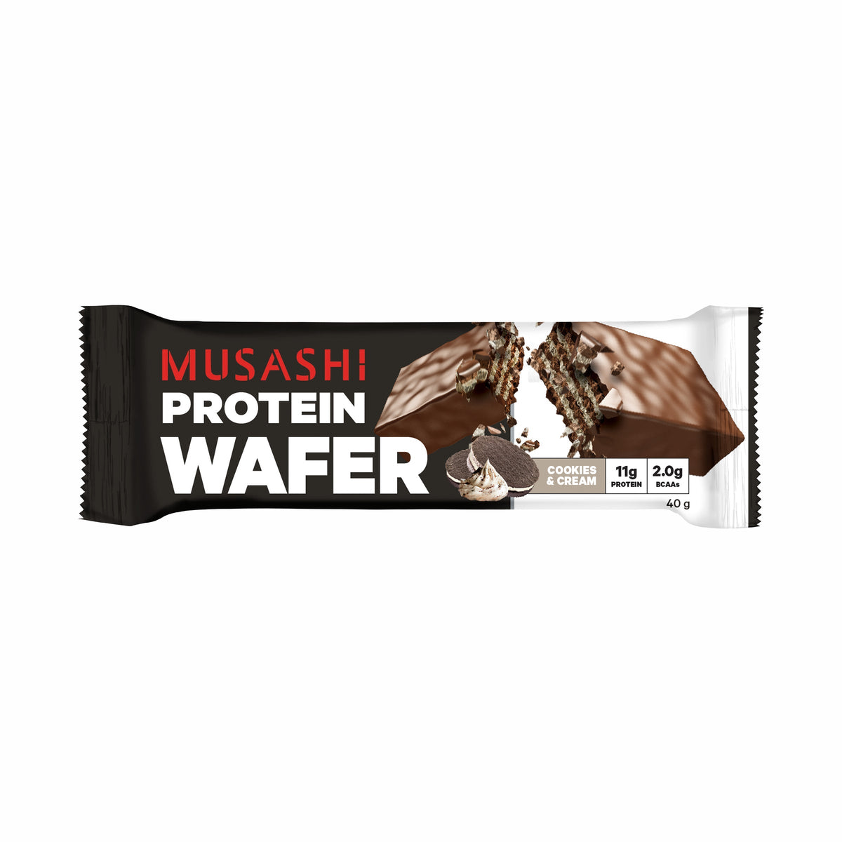 Musashi Protein Wafer Bar Cookies & Cream 40g 12PK