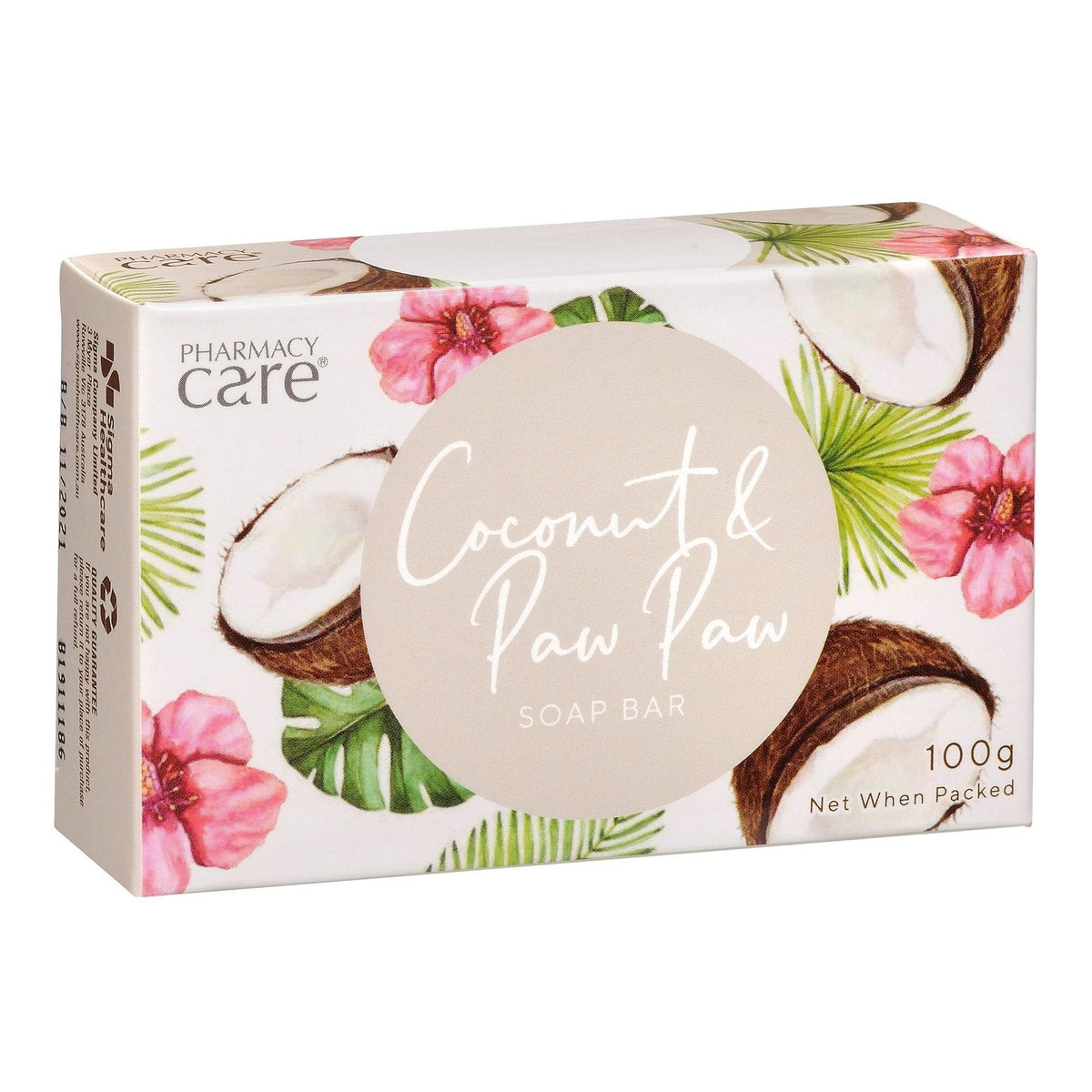 Pharmacy Care Soap Bar Coconut & Paw Paw 100g 8pk