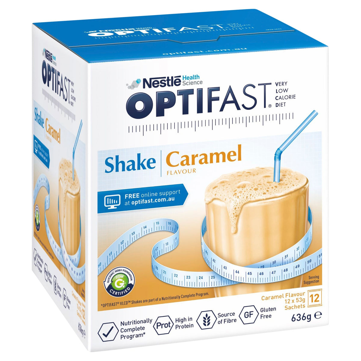 Optifast VLCD Shake Caramel - 12 Pack 53g Sachets