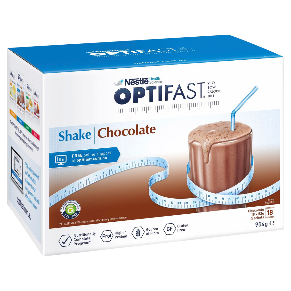 Optifast VLCD Shake Chocolate - 18 Pack 53g Sachets