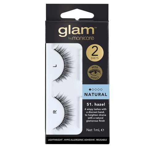 Glam By Manicare 51. Hazel Mink Effect Lashes 2 Pack