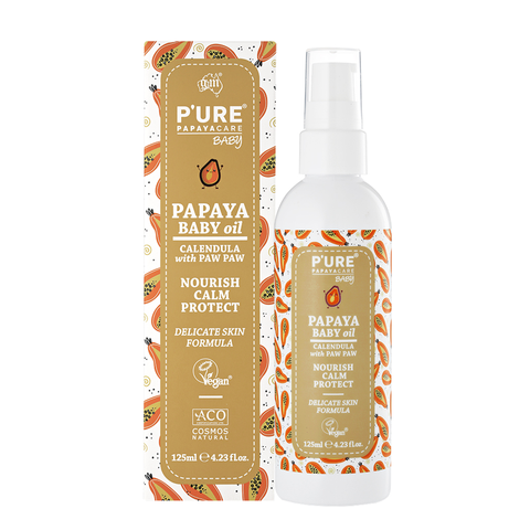 P'URE PAPAYACARE Papaya Baby Oil Calendula With Paw Paw 125ml