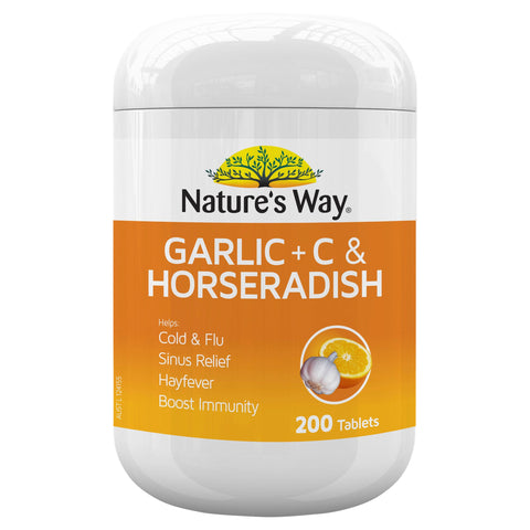 Nature's Way Garlic + Vitamin C & Horseradish 200 Tablets
