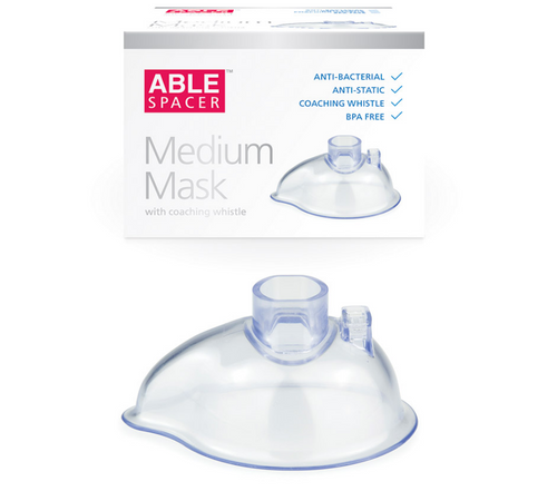 ABLE Antibacterial Spacer Mask Medium with Coaching Whistle