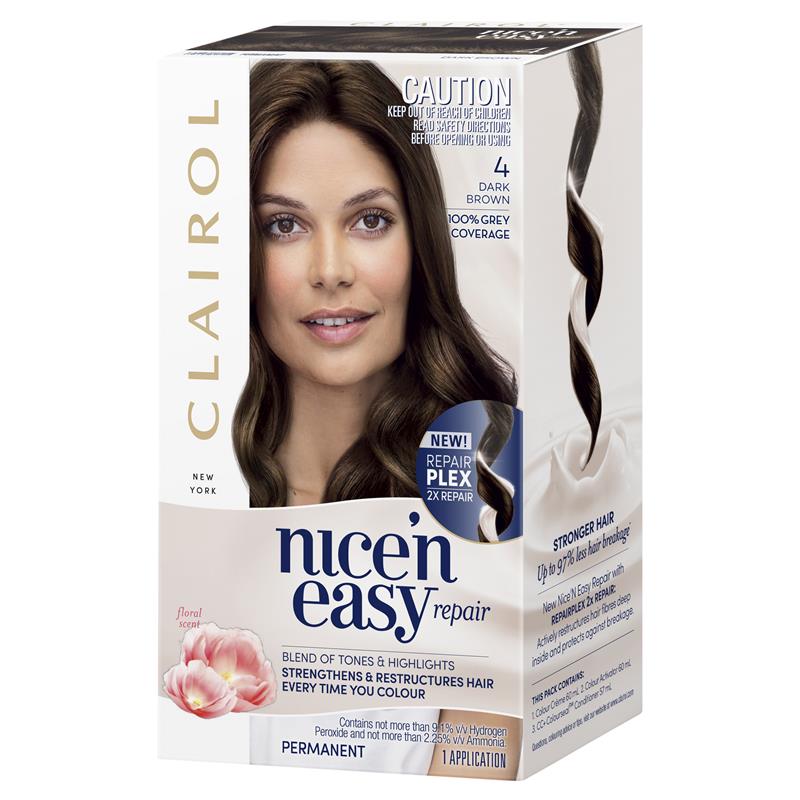 Clairol Nice N Easy Repair  4 Dark Brown Hair Colour