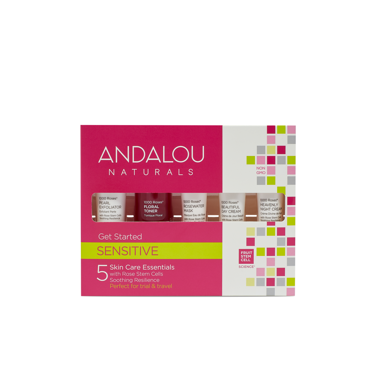 Andalou Sensitive 1000 Roses Skin Get Started Kit 5 Pieces