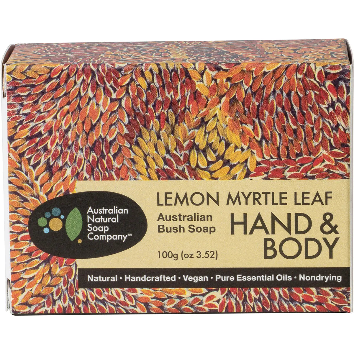 AUSTRALIAN NATURAL SOAP CO Hand & Body Australian Bush Soap Lemon Myrtle Leaf 100g