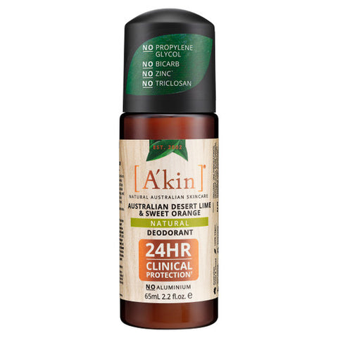 A'kin Australian Desert Lime & Sweet Orange Natural Roll-On Deodorant 65ml