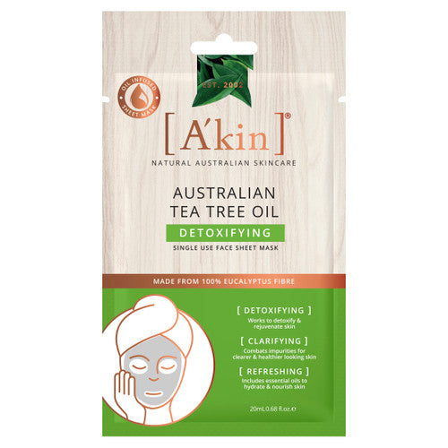 A'kin Australian Tea Tree Oil Detoxifying Face Sheet Mask 1 pack