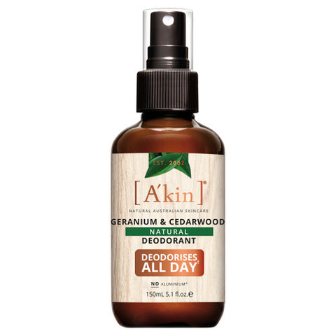 A'kin Geranium & Cedarwood Natural Spray Deodorant 150ml