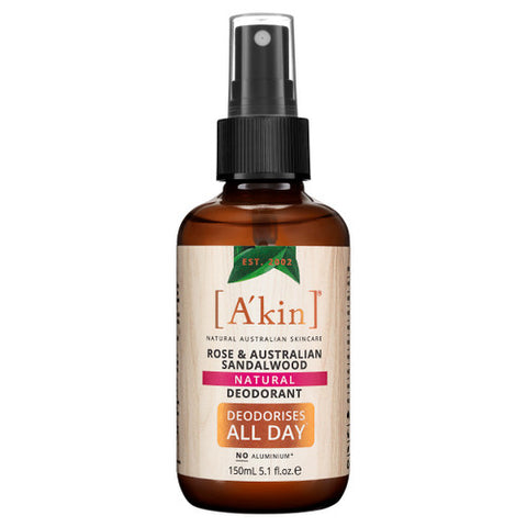 A'kin Rose & Australian Sandalwood Spray Deodorant 150ml