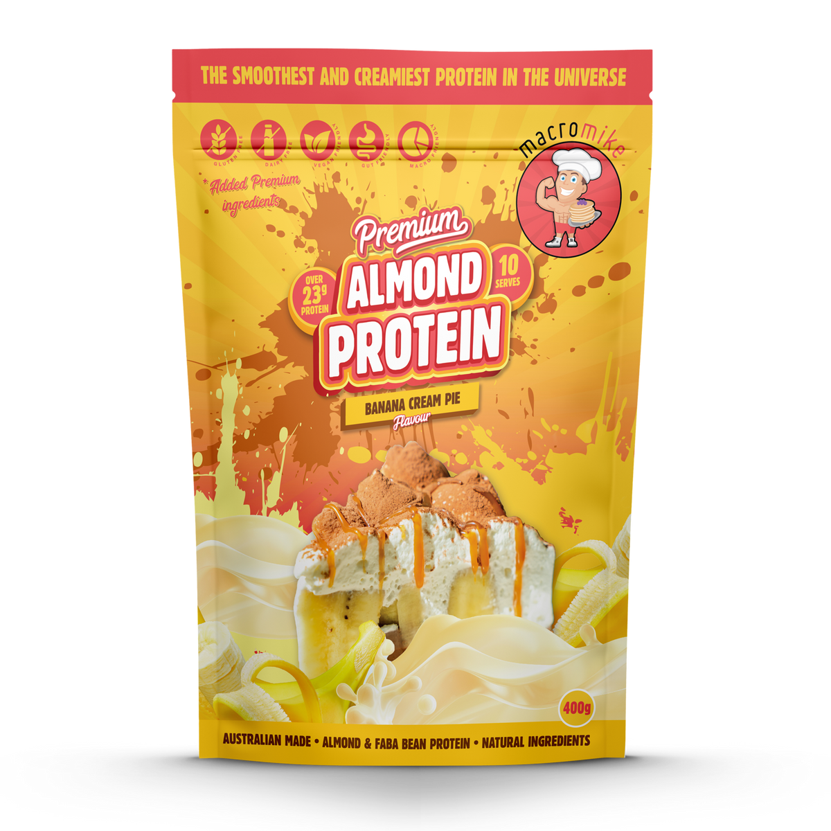 MACRO MIKE Premium Almond Protein Banana Cream Pie 400g