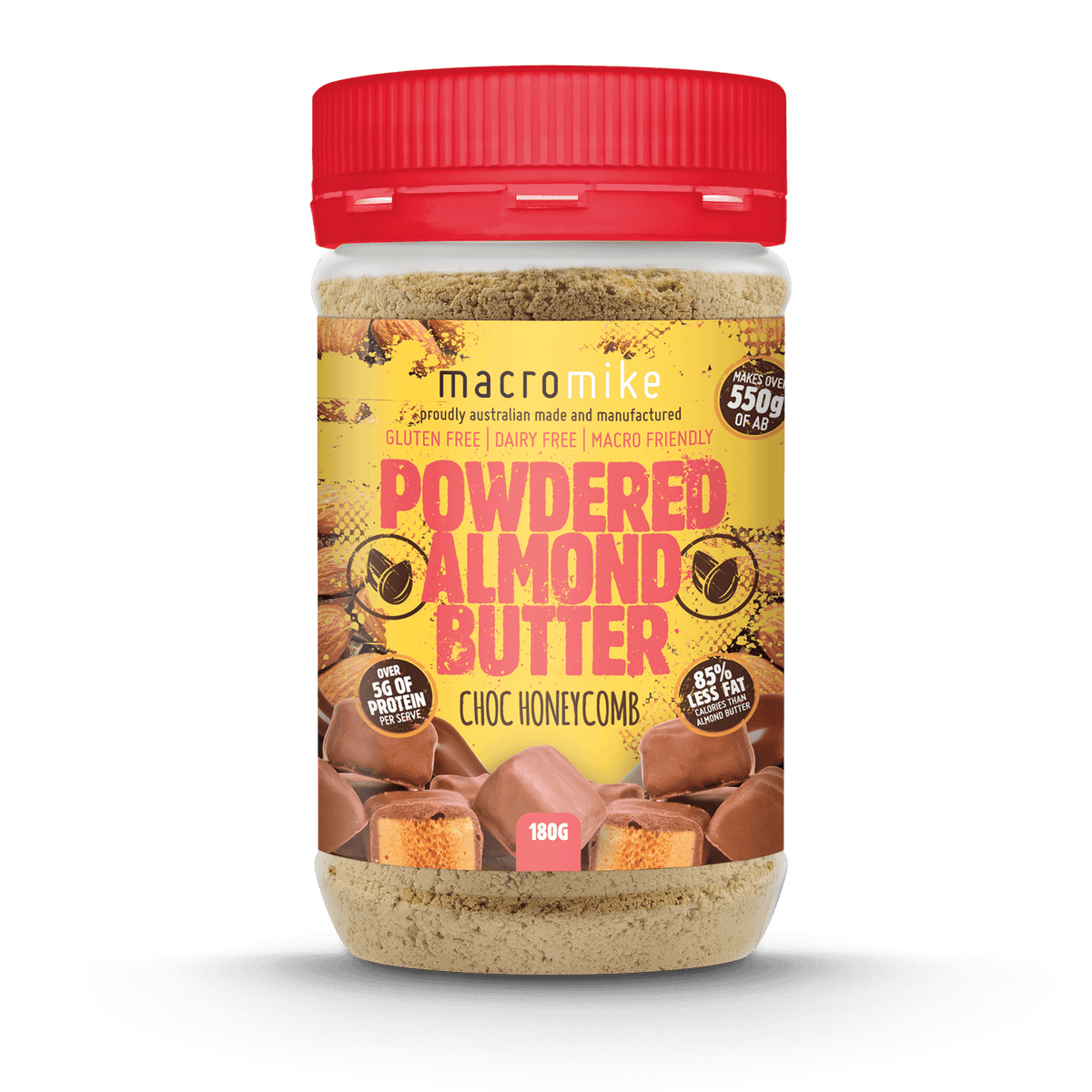 MACRO MIKE Powdered Almond Butter Choc Honeycomb 180g