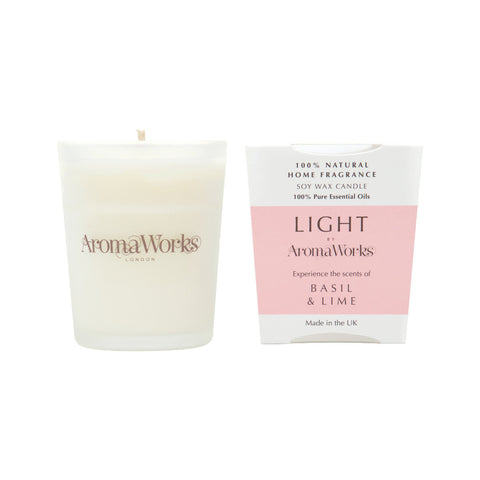 AromaWorks Light Candle Basil & Lime Small 75g