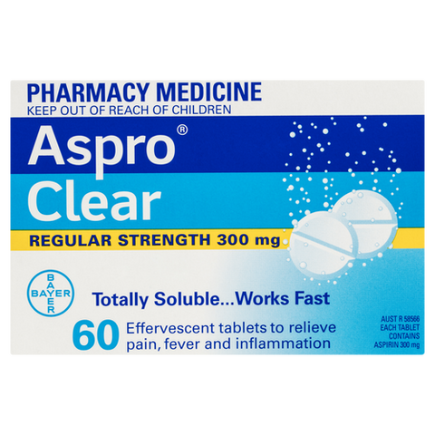 Aspro Clear Pain Relief Aspirin 60 Soluble Tablets