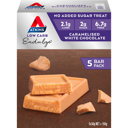 Atkins Endulge Caramelised White Chocolate Low Carb Bar 5 Pack