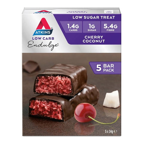 Atkins Low Carb Endulge Bar Cherry Coconut 34g x 5 Pack