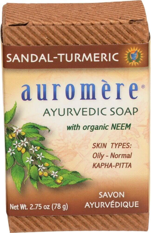 Auromere Sandal-Turmeric Ayurvedic Soap with Neem 78g