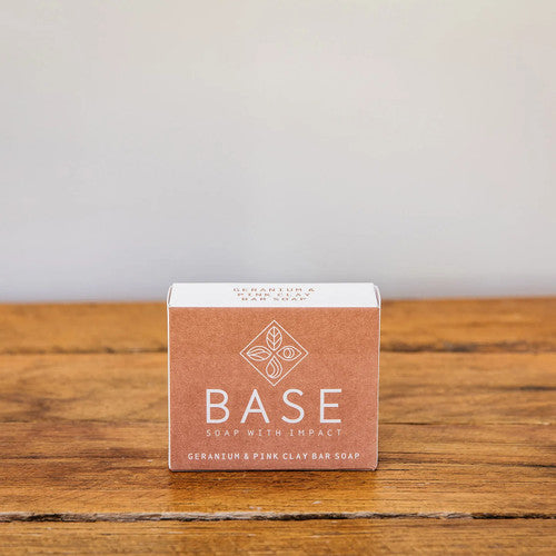 BASE SOAP Geranium & Pink Clay Bar Soap 120g