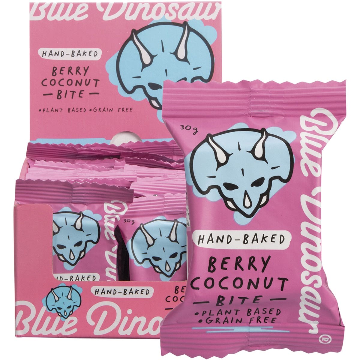 BLUE DINOSAUR Hand-Baked Bite Berry & Coconut 30g 18PK