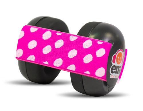 EM’s for Kids Baby Earmuffs Pink/White On Black