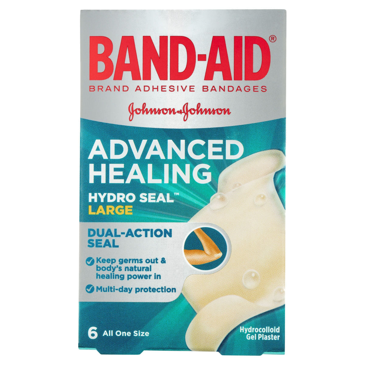 Band-Aid Advanced Healing Hydro Seal Gel PlastersÂ Large 6 Pack