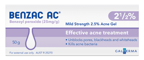 Benzac AC Mild Strength 2.5% Acne Gel 60g