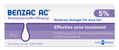 Benzac AC Moderate Strength 5% Acne Gel 60g