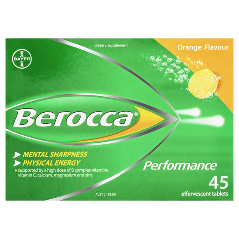 Berocca Energy Vitamin Orange Effervescent Tablets 45 Pack