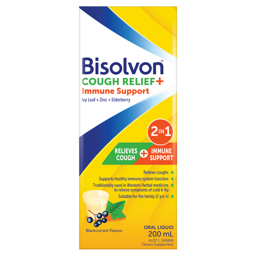 Bisolvon Cough Relief + Immune Support 200ml