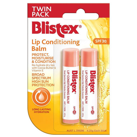 Blistex Lip Conditioning Balm SPF30 4.25g Twin Pack