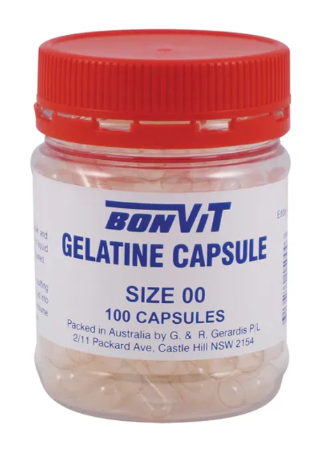 Bonvit Gelatine Capsule Size 00 100 Capsules